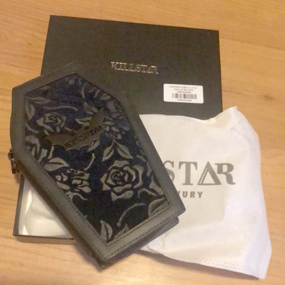 killstar Vampire's Kiss Coffin BLACK  Wallet nwt